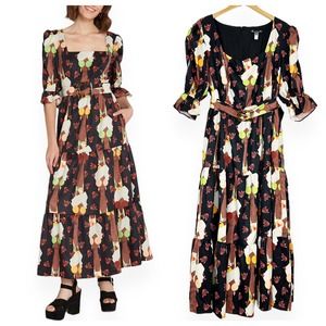 NWT ModCloth Hutch Let's Go Boho Maxi Dress Plus size 22 2X Tiered midi 70s